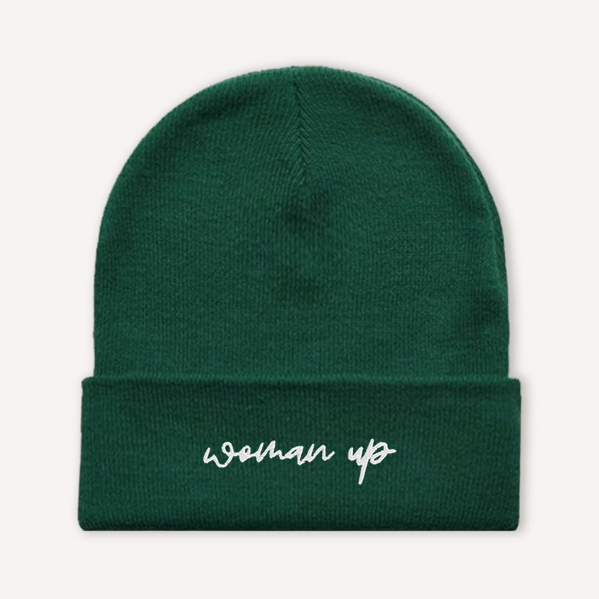 Woman Up Embroidered Beanie Hat-Feminist Apparel, Feminist Gift, Feminist Cuffed Beanie Hat, BB45-The Spark Company