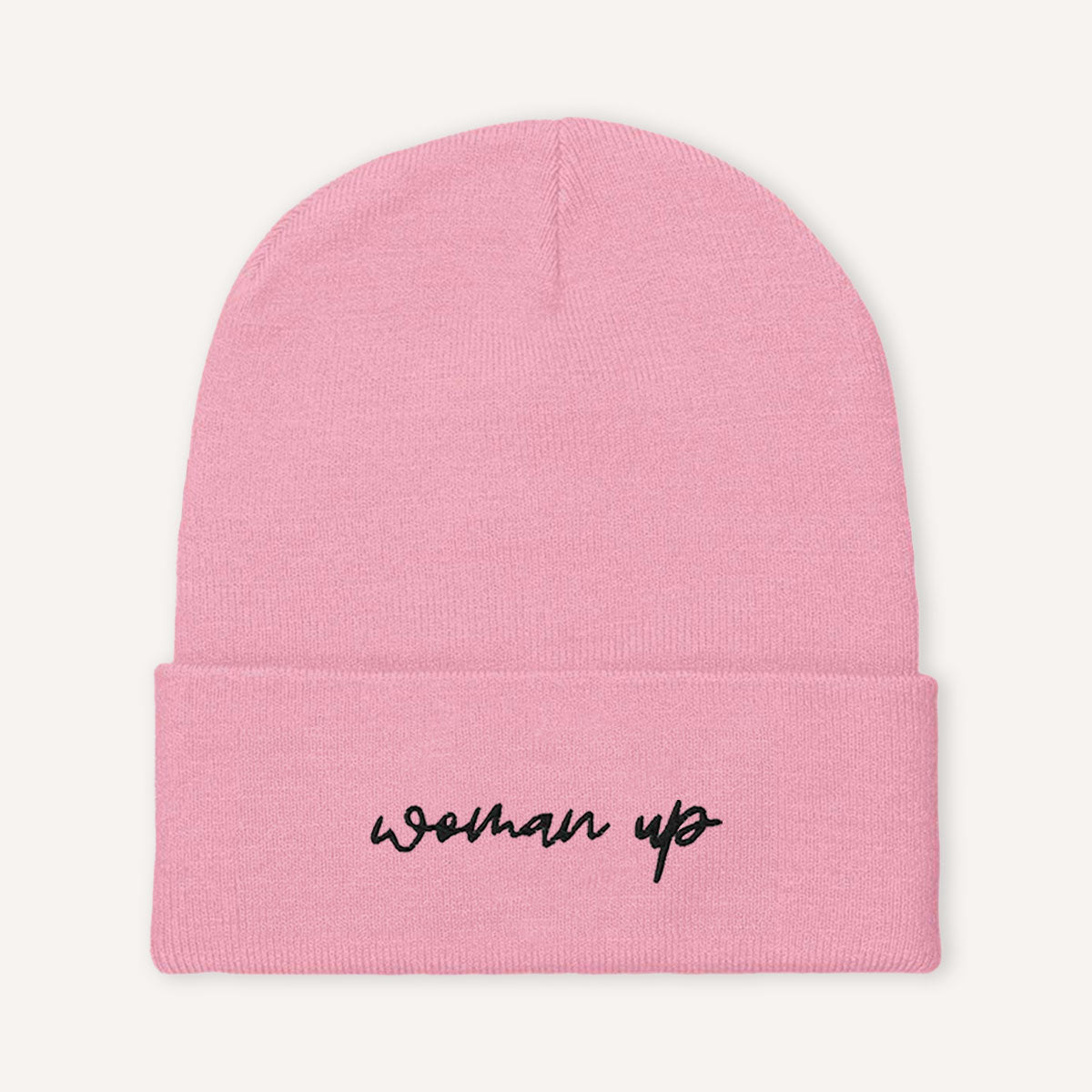 Woman Up Embroidered Beanie Hat-Feminist Apparel, Feminist Gift, Feminist Cuffed Beanie Hat, BB45-The Spark Company