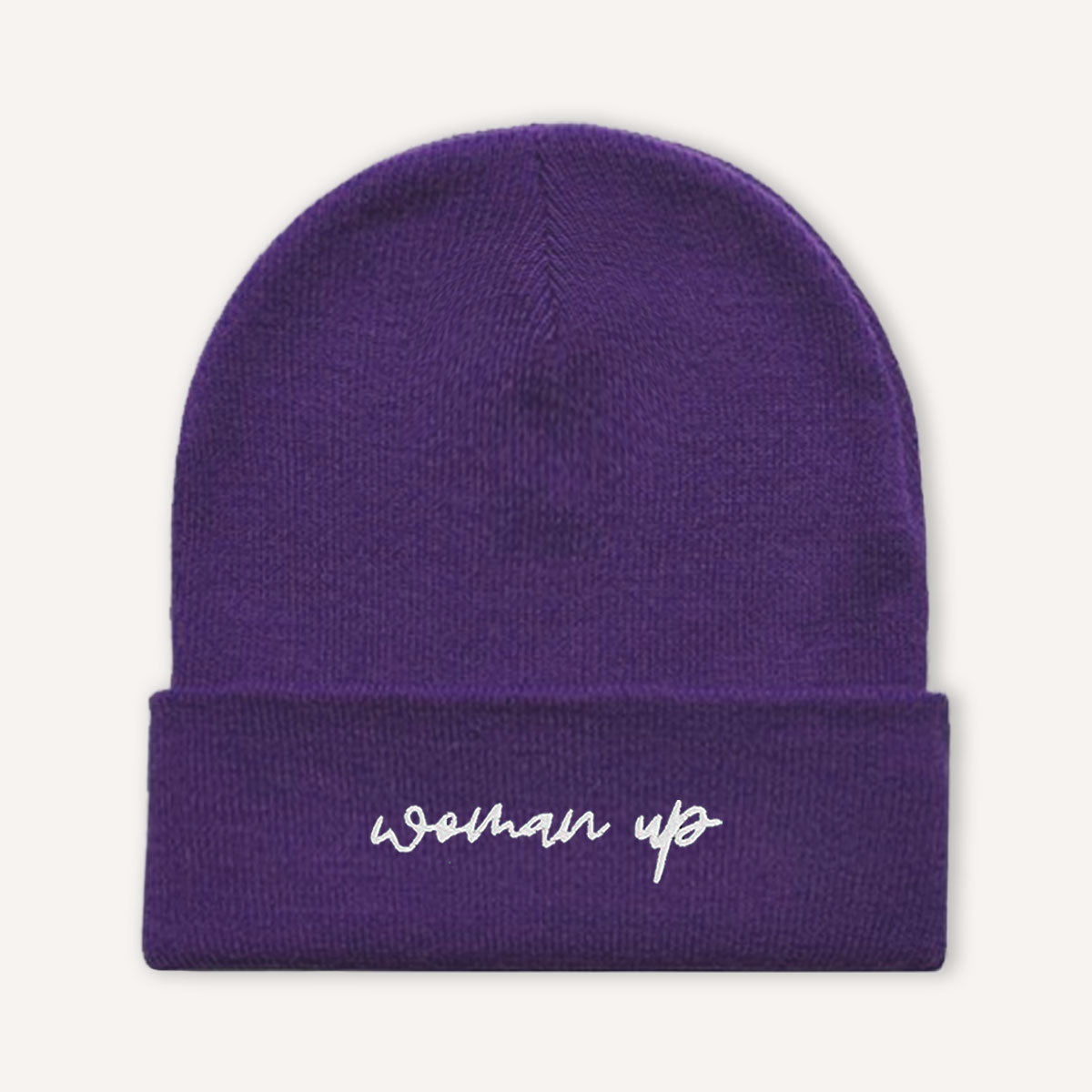 Woman Up Embroidered Beanie Hat-Feminist Apparel, Feminist Gift, Feminist Cuffed Beanie Hat, BB45-The Spark Company