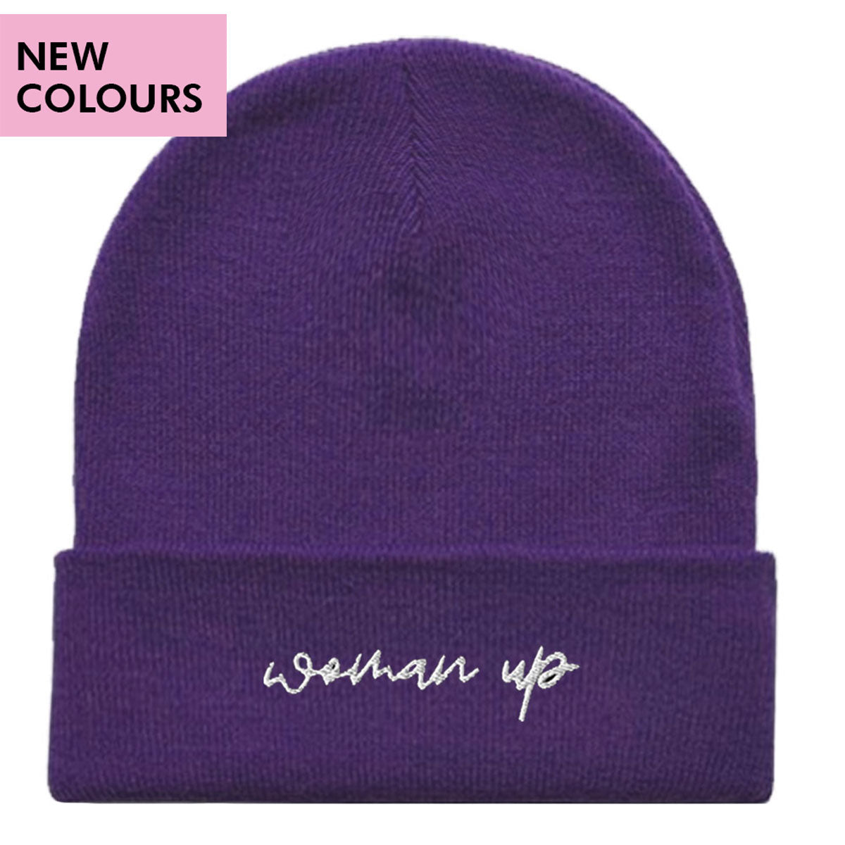 Woman Up Embroidered Beanie Hat-Feminist Apparel, Feminist Gift, Feminist Cuffed Beanie Hat, BB45-The Spark Company
