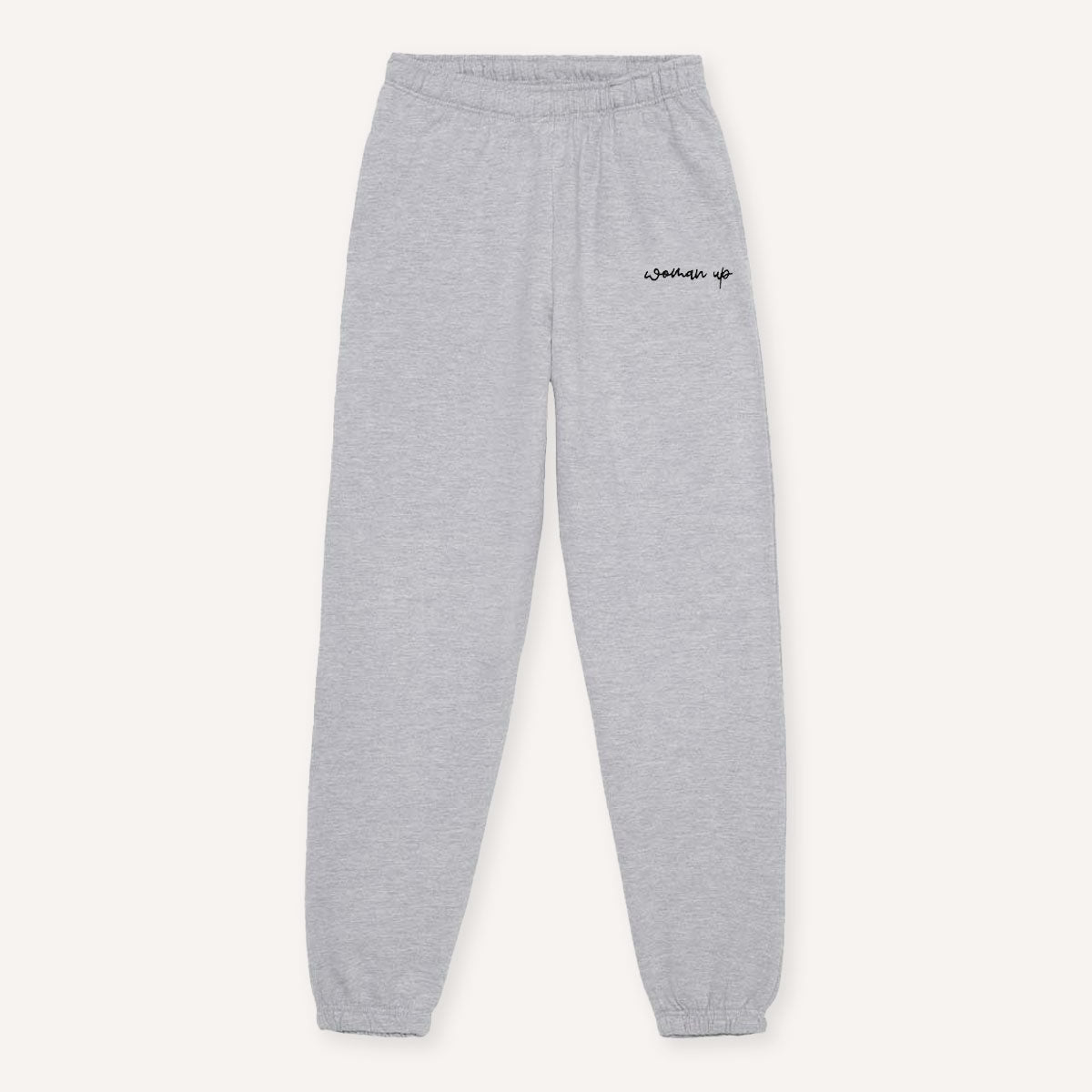 Woman Up Embroidery Detail Joggers-Feminist Apparel, Feminist Clothing, Feminist joggers, JH072-The Spark Company