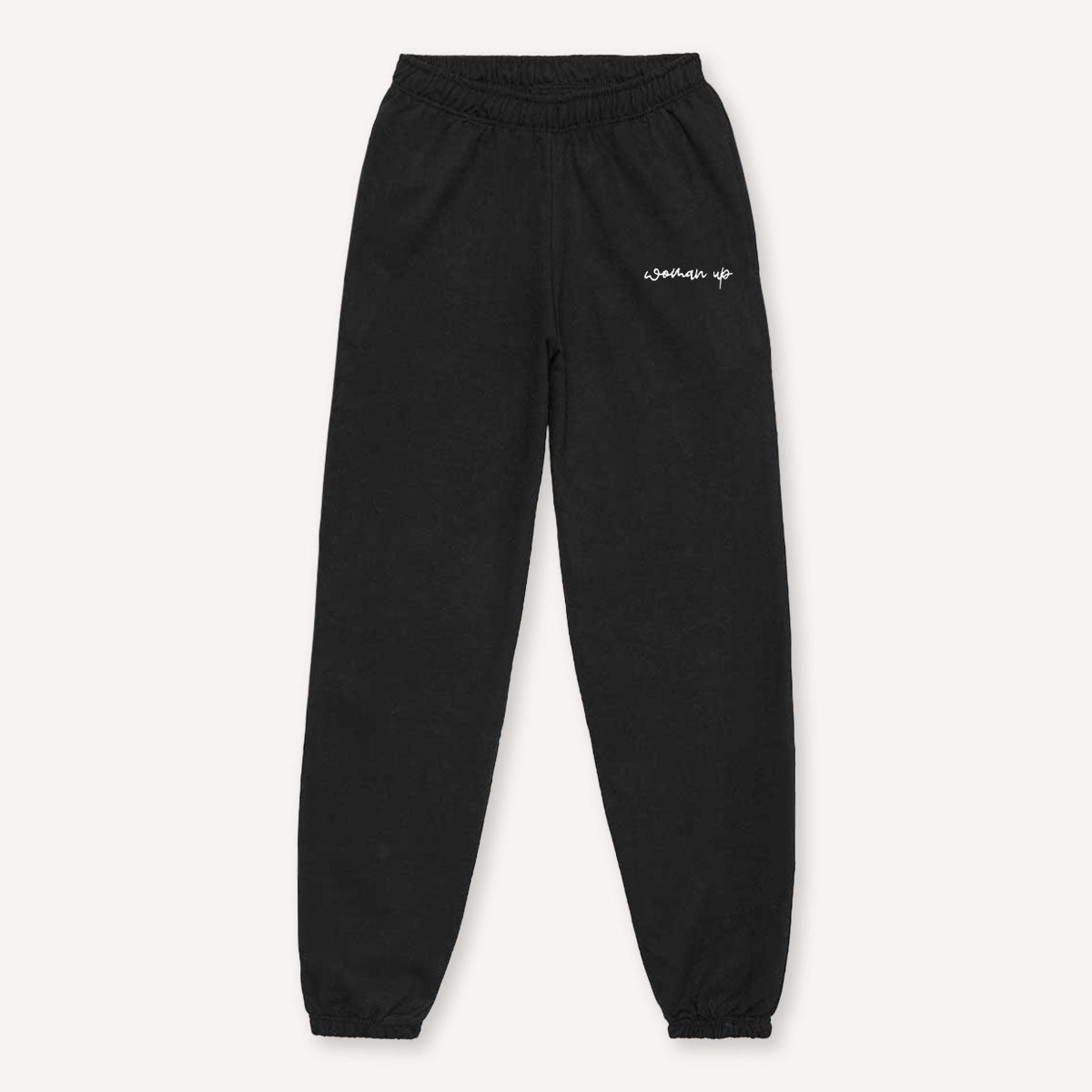 Woman Up Embroidery Detail Joggers-Feminist Apparel, Feminist Clothing, Feminist joggers, JH072-The Spark Company