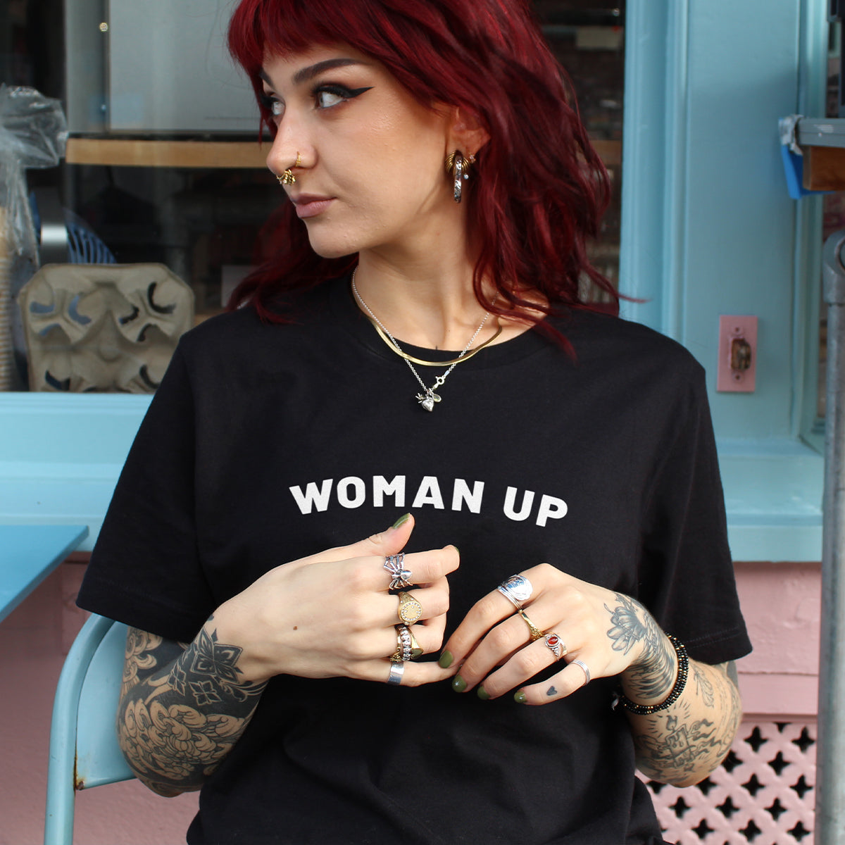 Woman Up T-Shirt-Feminist Apparel, Feminist Clothing, Feminist T Shirt, BC3001-The Spark Company