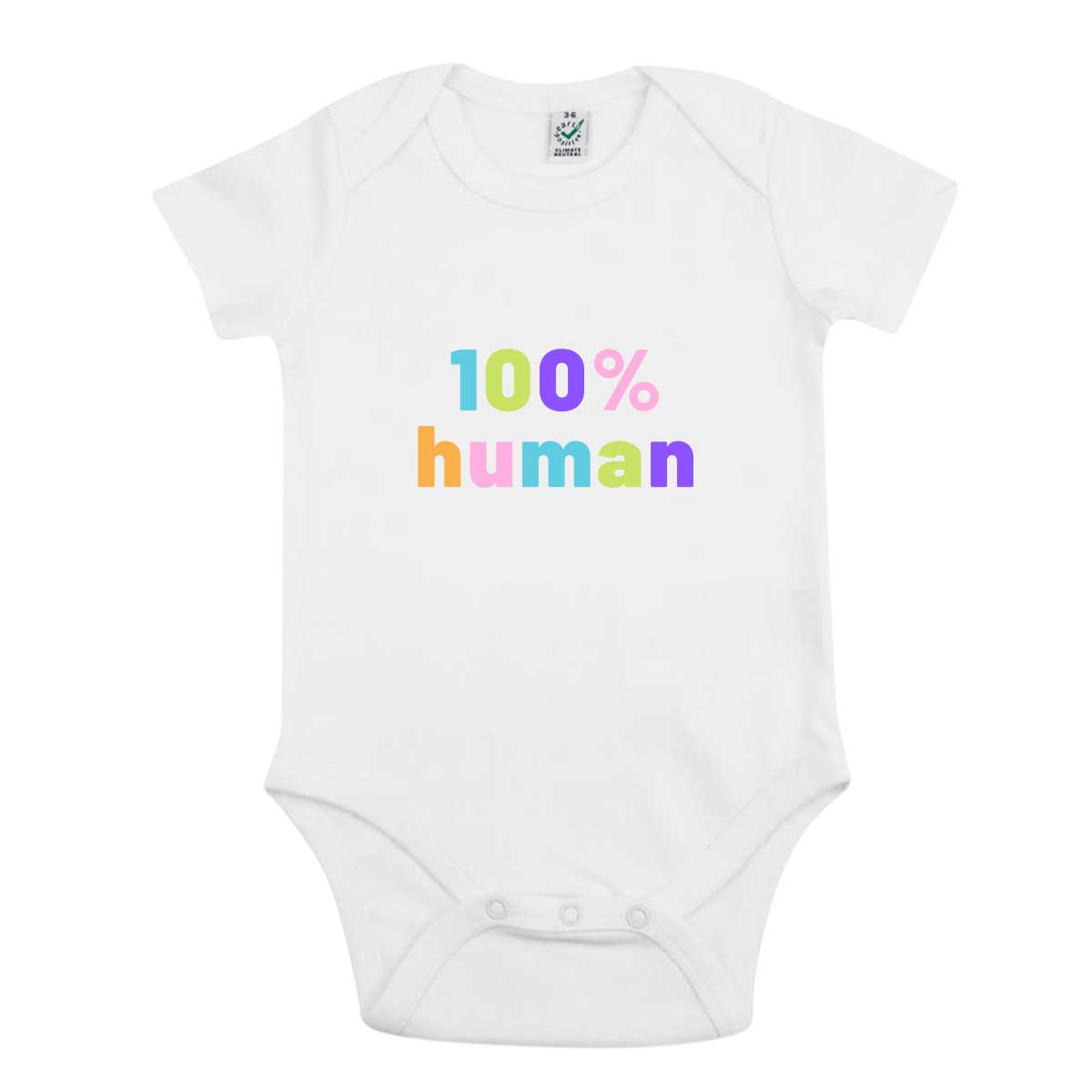 100% Human Babygrow-Feminist Apparel, Feminist Clothing, Feminist Baby Onesie, EPB02-The Spark Company