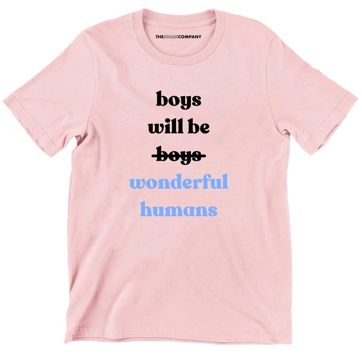 Boys Will Be Wonderful Humans Kids T-Shirt (Unisex)-Feminist Apparel, Feminist Clothing, Feminist Kids T Shirt, MiniCreator-The Spark Company