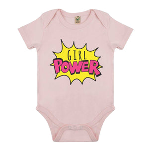 Girl Power Pop Art Babygrow-Feminist Apparel, Feminist Clothing, Feminist Baby Onesie, EPB02-The Spark Company