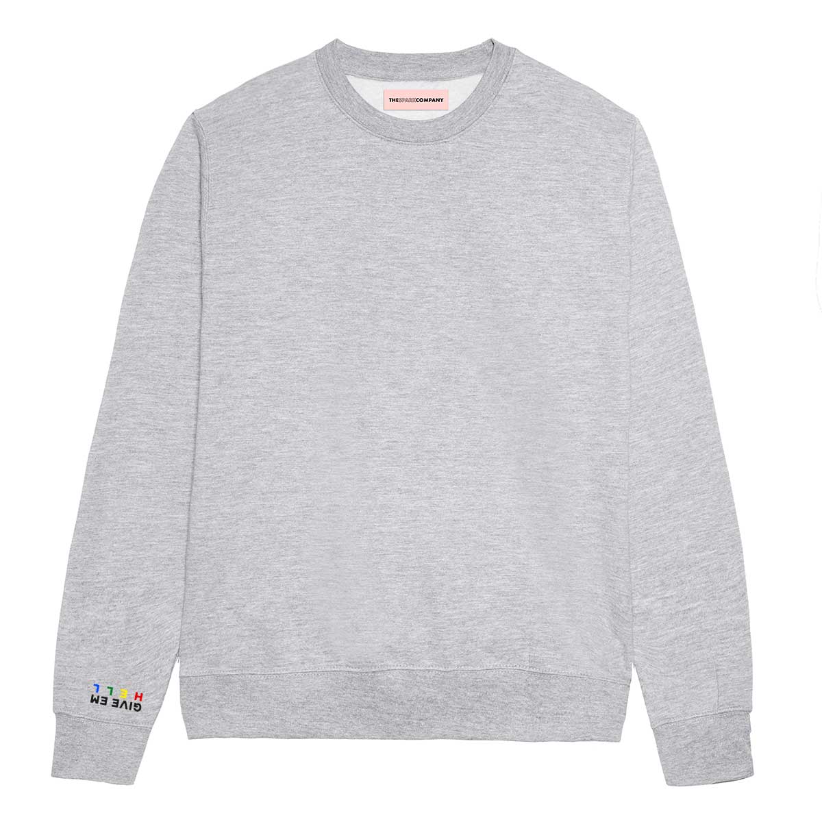 Give Em' Hell Embroidery Detail Sweatshirt-Feminist Apparel, Feminist Clothing, Feminist Sweatshirt, JH030-The Spark Company