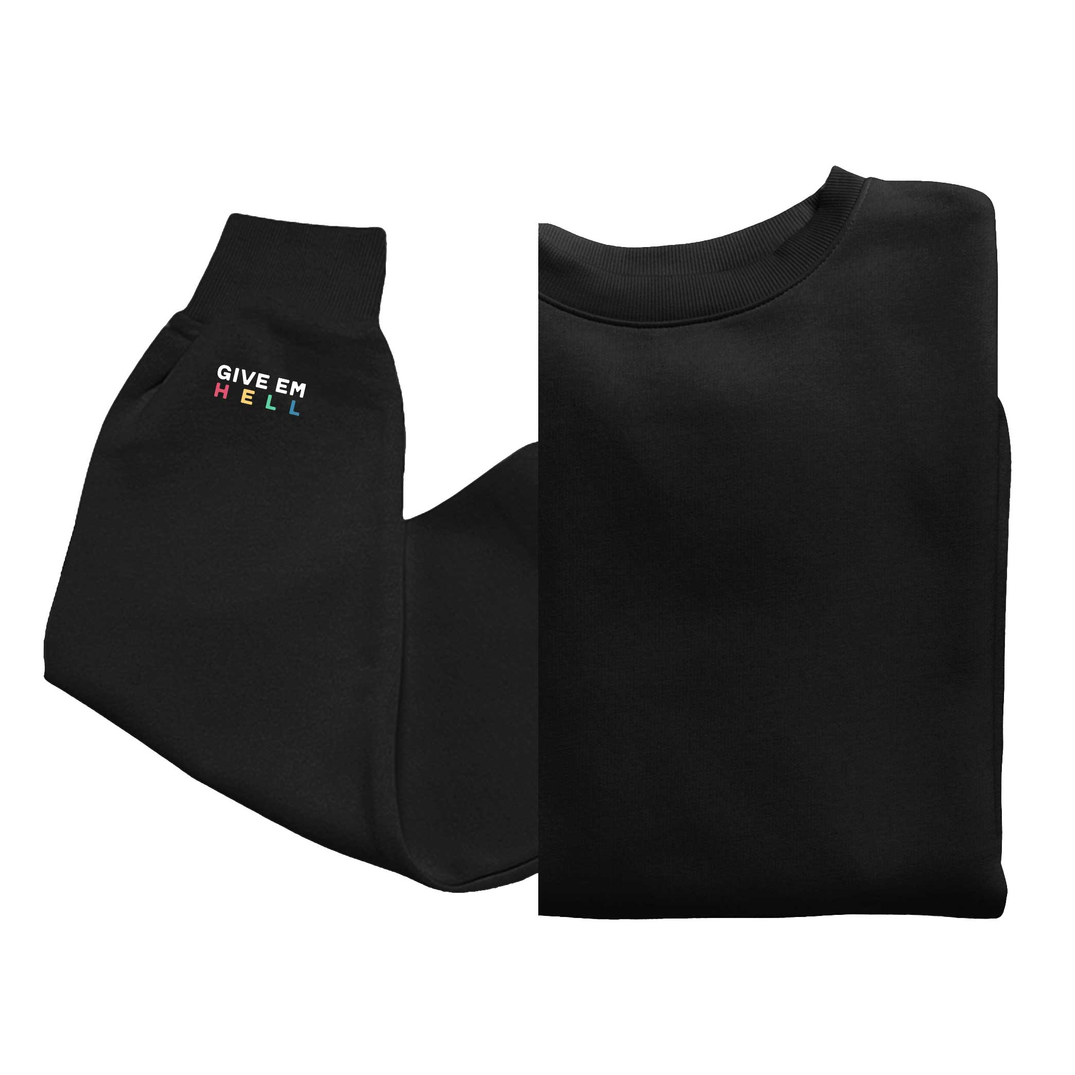 Give Em' Hell Embroidery Detail Sweatshirt-Feminist Apparel, Feminist Clothing, Feminist Sweatshirt, JH030-The Spark Company