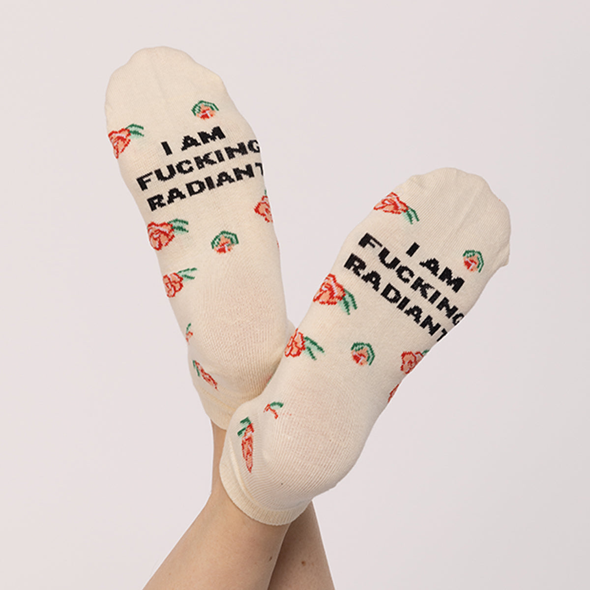 I Am F*cking Radiant Socks-Feminist Apparel, Feminist Clothing, Feminist Socks-The Spark Company