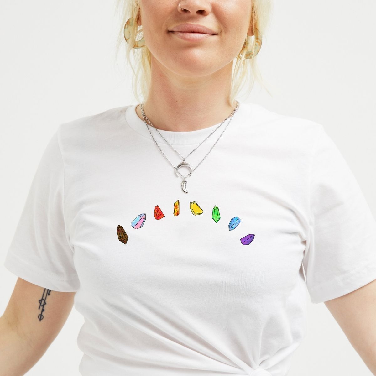 LGBTQ+ Crystals T-Shirt-LGBT Apparel, LGBT Clothing, LGBT T Shirt, BC3001-The Spark Company