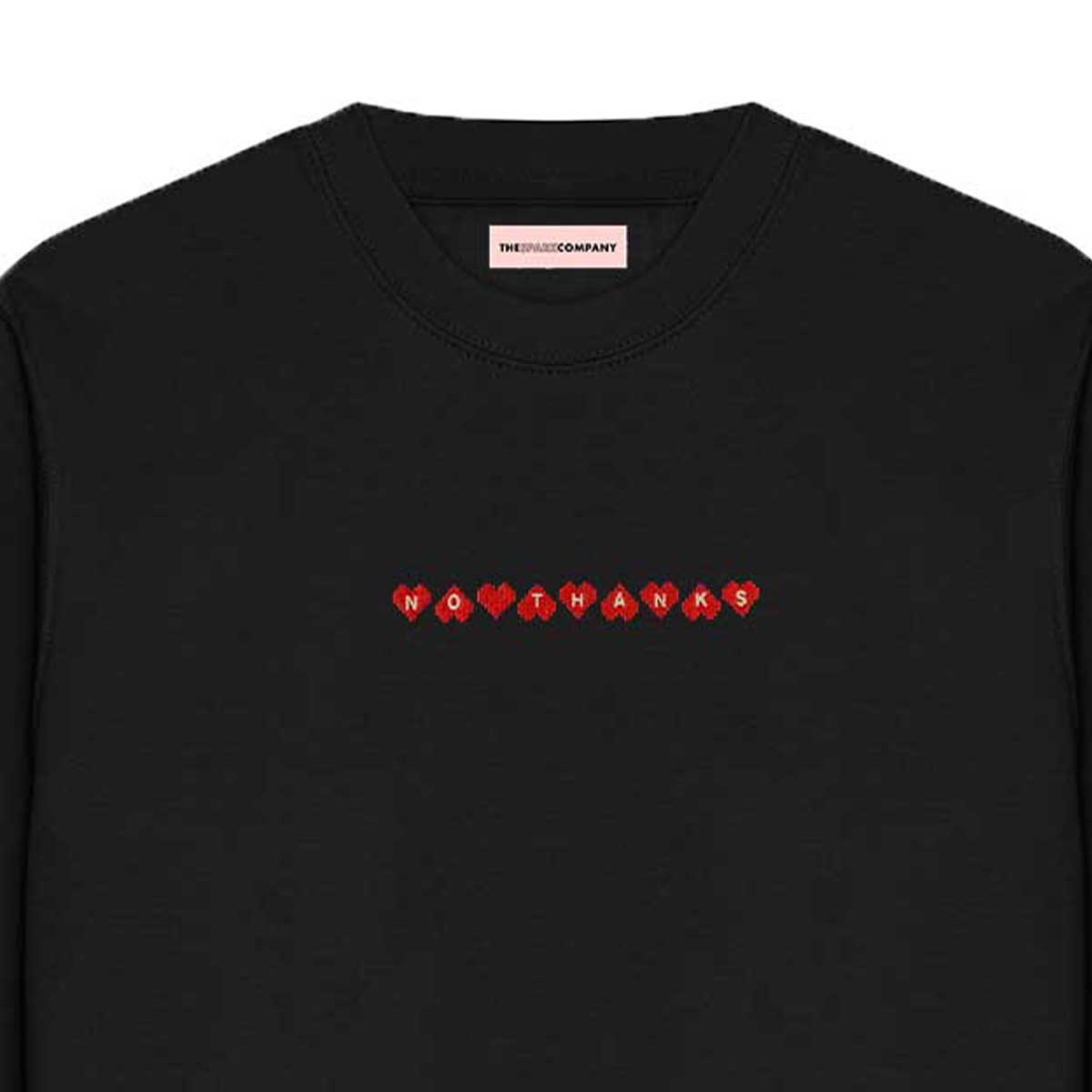 No Thanks Embroidered Sweatshirt-Feminist Apparel, Feminist Clothing, Feminist Sweatshirt, JH030-The Spark Company