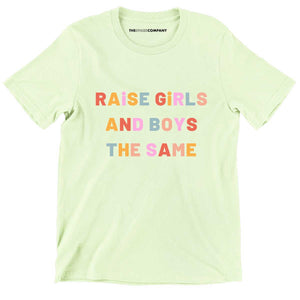 Raise Girls And Boys The Same Kids T-Shirt (Unisex)-Feminist Apparel, Feminist Clothing, Feminist Kids T Shirt, MiniCreator-The Spark Company