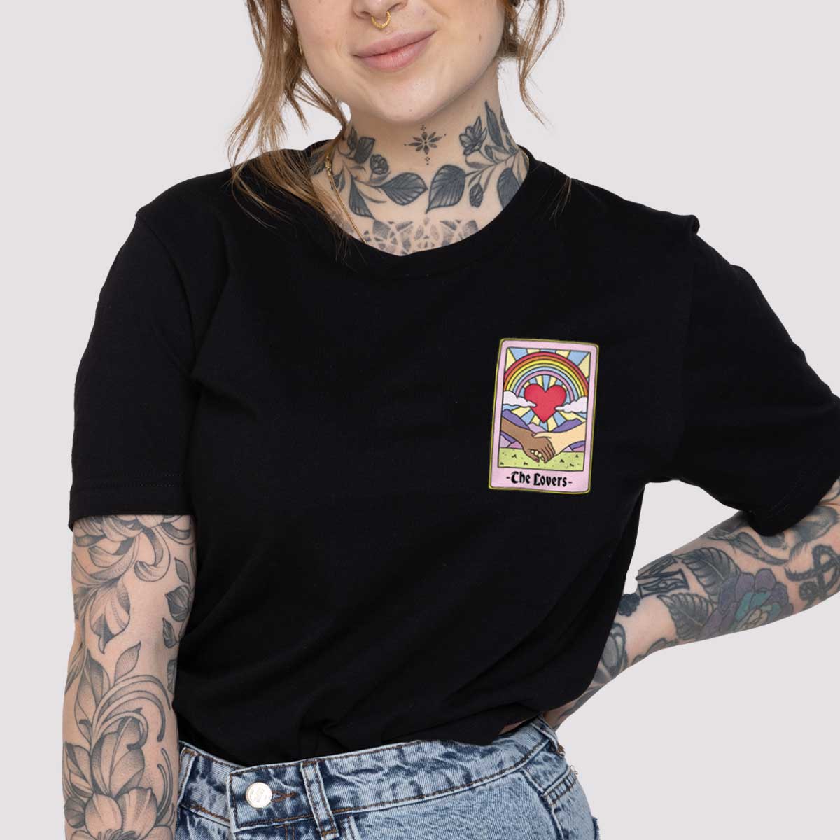 Tarot: The LGBTQ+ Lovers T-Shirt-LGBT Apparel, LGBT Clothing, LGBT T Shirt, BC3001-The Spark Company