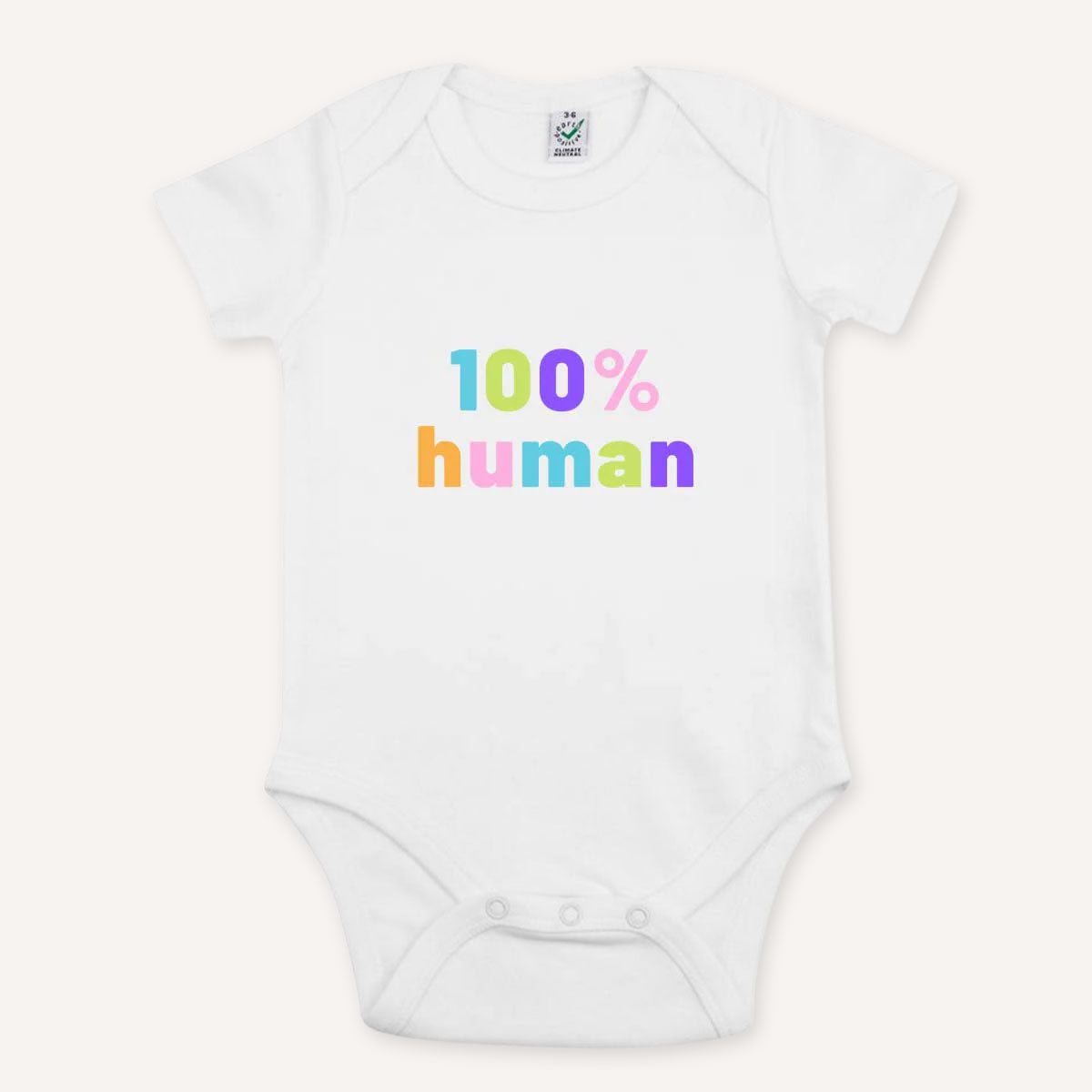 100% Human Babygrow-Feminist Apparel, Feminist Clothing, Feminist Baby Onesie, EPB02-The Spark Company