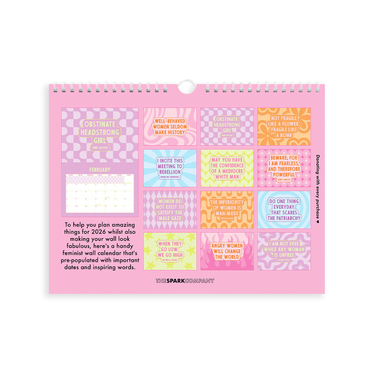 2026 Feminist Wall Calendar-Feminist Apparel, Feminist Gift, Feminist Wall Calendar-The Spark Company