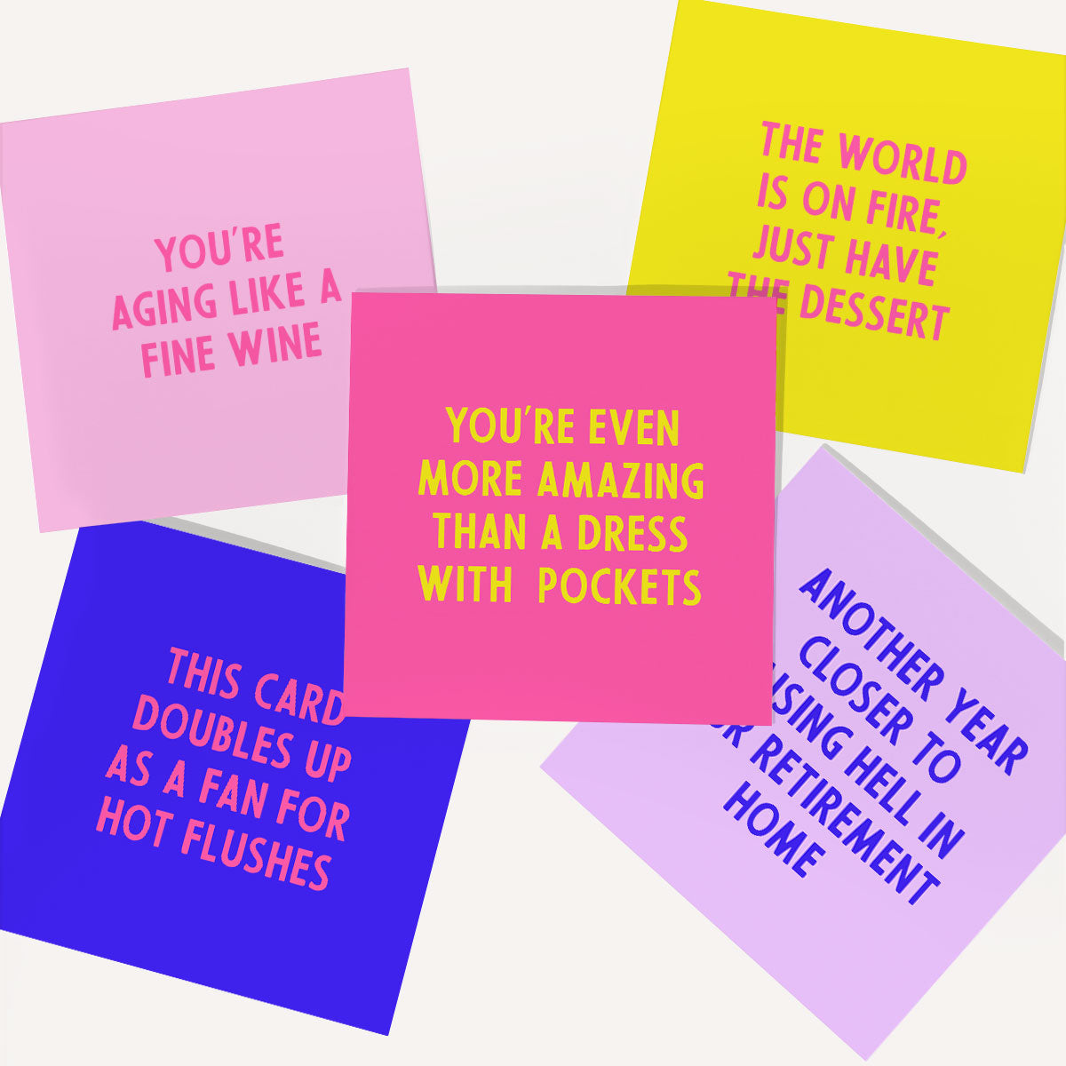 Aging Like A Fine Wine Greeting Cards (5 Pack)-Feminist Apparel, Feminist Gift, Feminist Greeting Cards-The Spark Company
