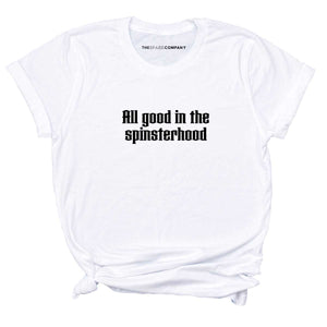 All Good In The Spinsterhood T-Shirt-Feminist Apparel, Feminist Clothing, Feminist T Shirt, BC3001-The Spark Company