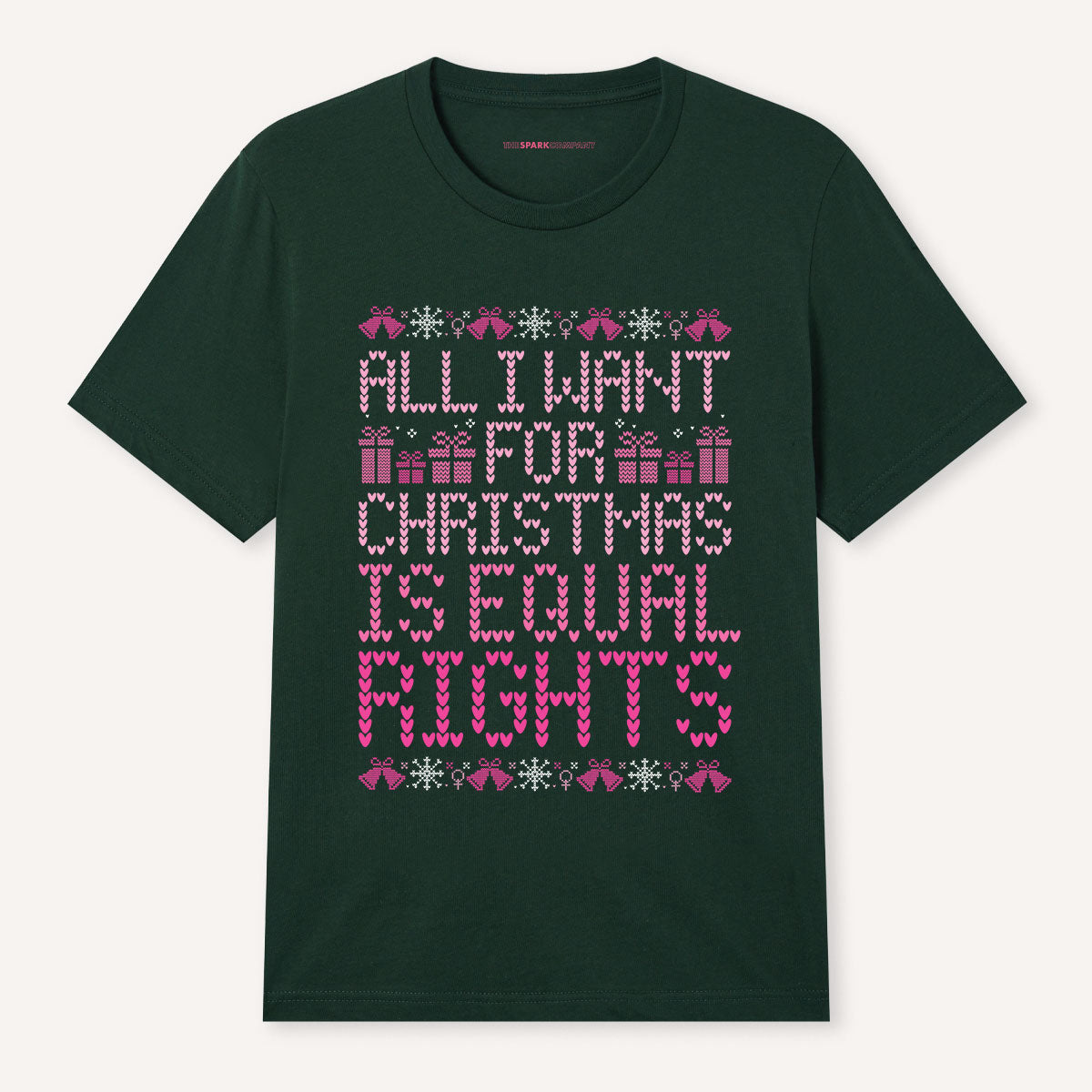 All I Want For Christmas Is Equal Rights Ugly Christmas T-Shirt-Feminist Apparel, Feminist Clothing, Feminist T Shirt, BC3001-The Spark Company