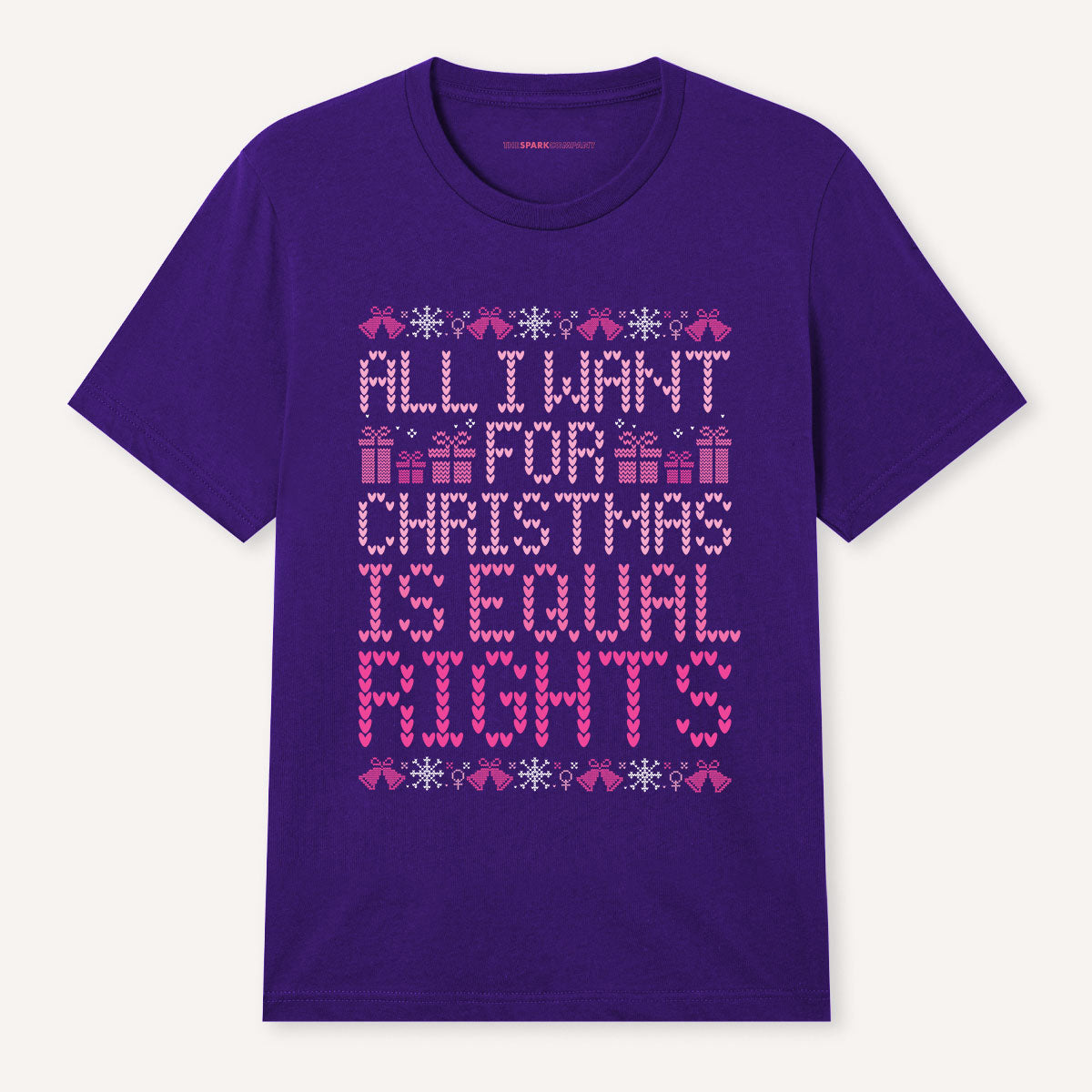 All I Want For Christmas Is Equal Rights Ugly Christmas T-Shirt-Feminist Apparel, Feminist Clothing, Feminist T Shirt, BC3001-The Spark Company