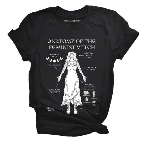 Anatomy Of The Feminist Witch T-Shirt-Feminist Apparel, Feminist Clothing, Feminist T Shirt, BC3001-The Spark Company