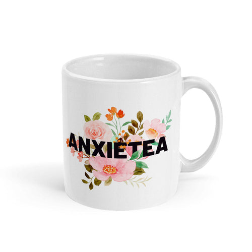 Anxietea Mug-Feminist Apparel, Feminist Gift, Feminist Coffee Mug, 11oz White Ceramic-The Spark Company