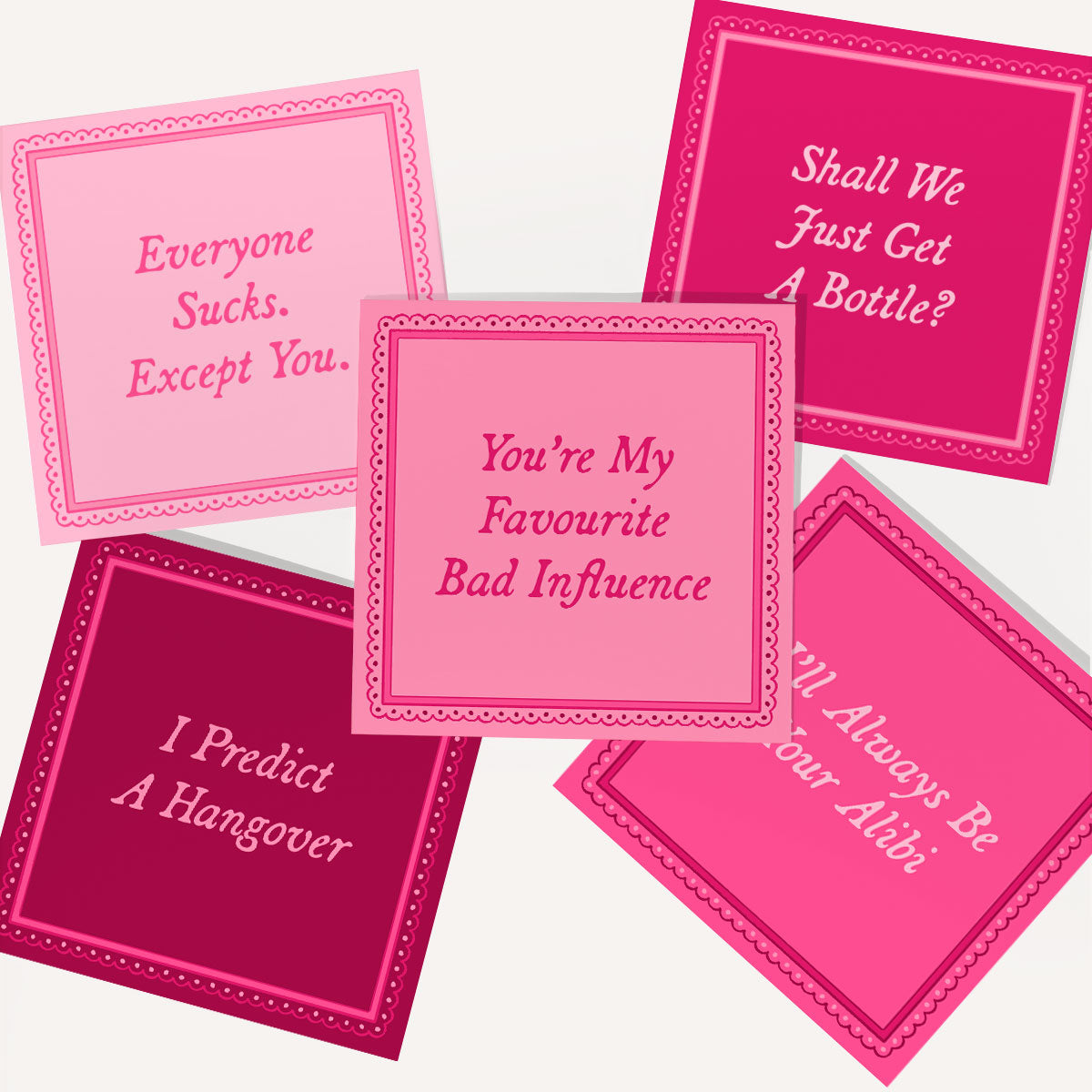 Besties Greeting Cards (5 Pack)-Feminist Apparel, Feminist Gift, Feminist Greeting Cards-The Spark Company