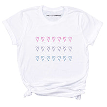 Load image into Gallery viewer, Bisexual Hearts LGBTQ+ Pride T-Shirt-LGBT Apparel, LGBT Clothing, LGBT T Shirt, BC3001-The Spark Company