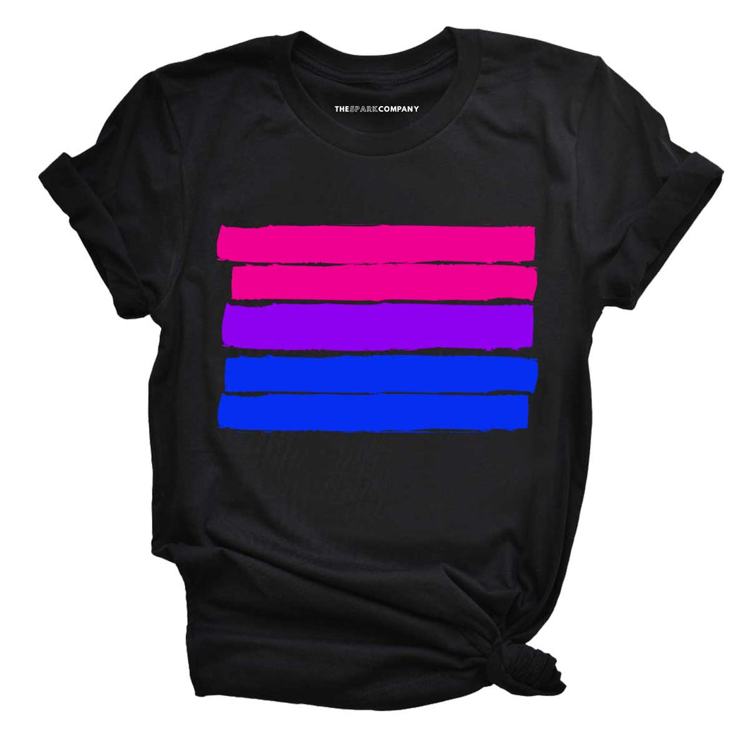 Bisexual Pride Flag T-Shirt-LGBT Apparel, LGBT Clothing, LGBT T Shirt, BC3001-The Spark Company