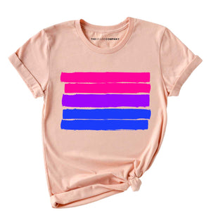 Bisexual Pride Flag T-Shirt-LGBT Apparel, LGBT Clothing, LGBT T Shirt, BC3001-The Spark Company