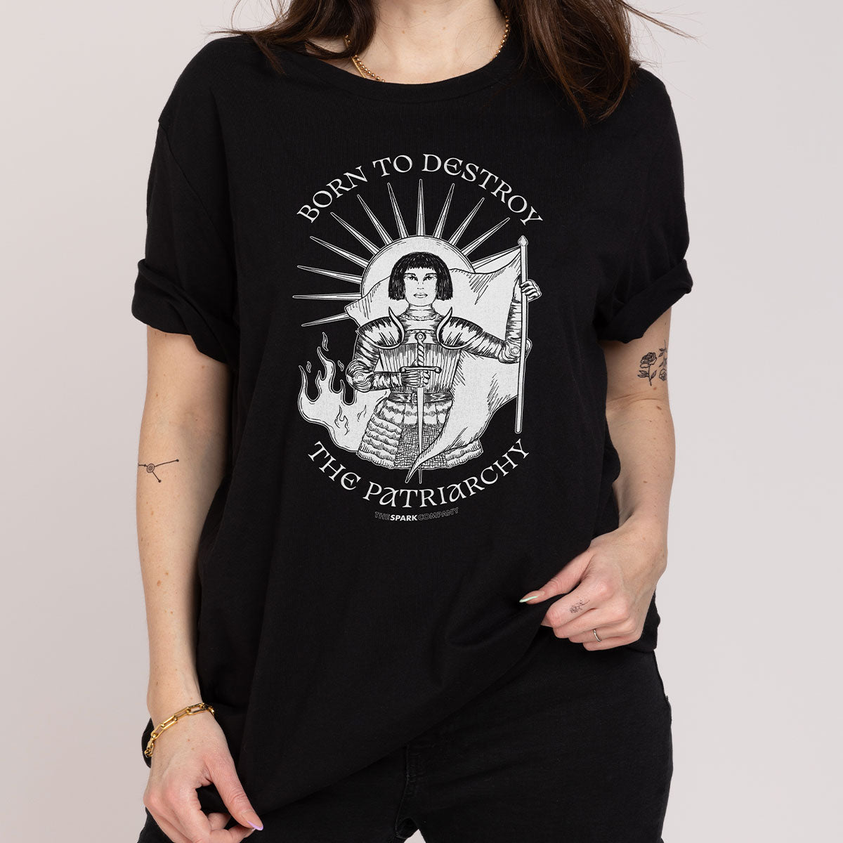 Born To Destroy The Patriarchy T-Shirt-Feminist Apparel, Feminist Clothing, Feminist T Shirt, BC3001-The Spark Company