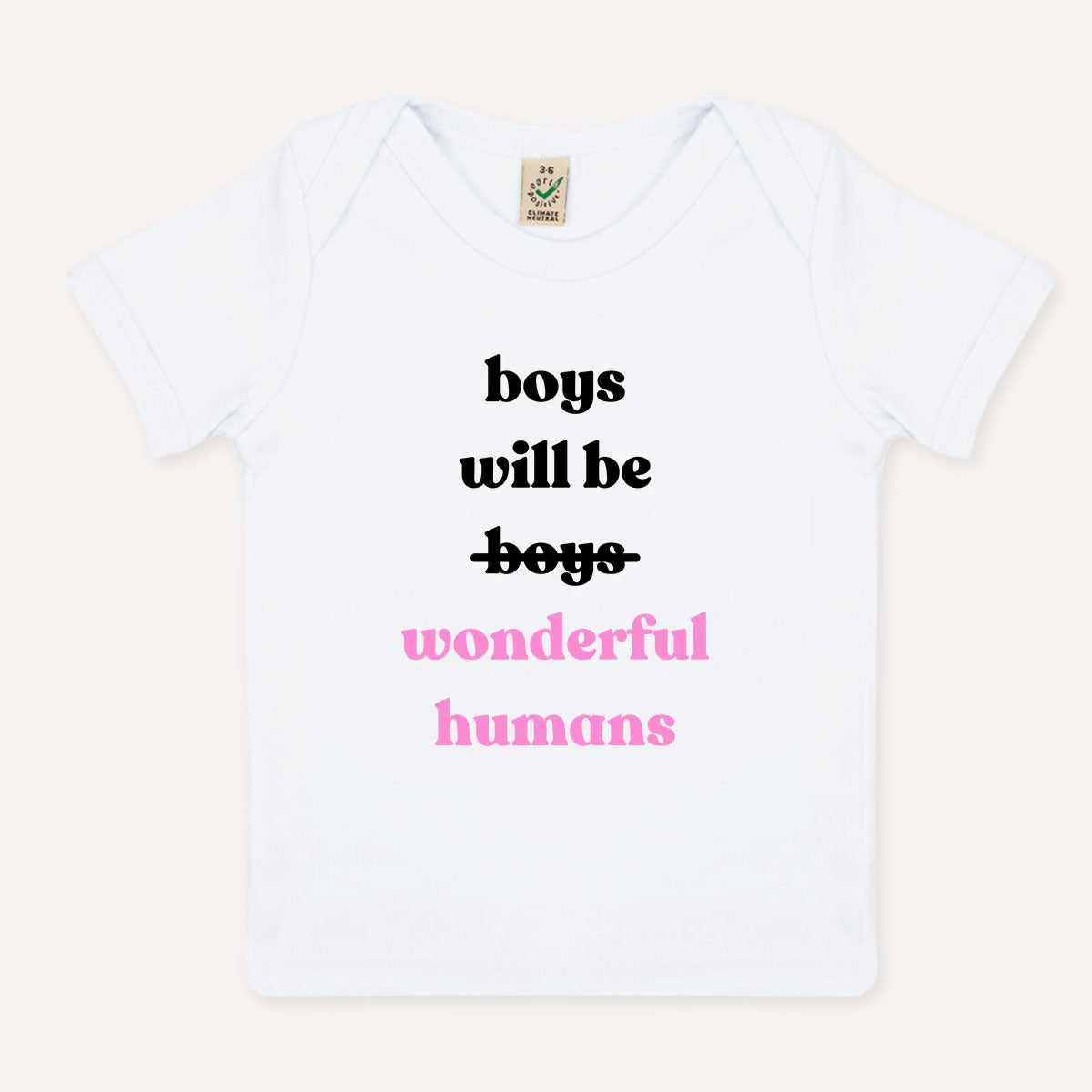 Boys Will Be Wonderful Humans Baby T-Shirt-Feminist Apparel, Feminist Clothing, Feminist Baby T Shirt, EPB01-The Spark Company