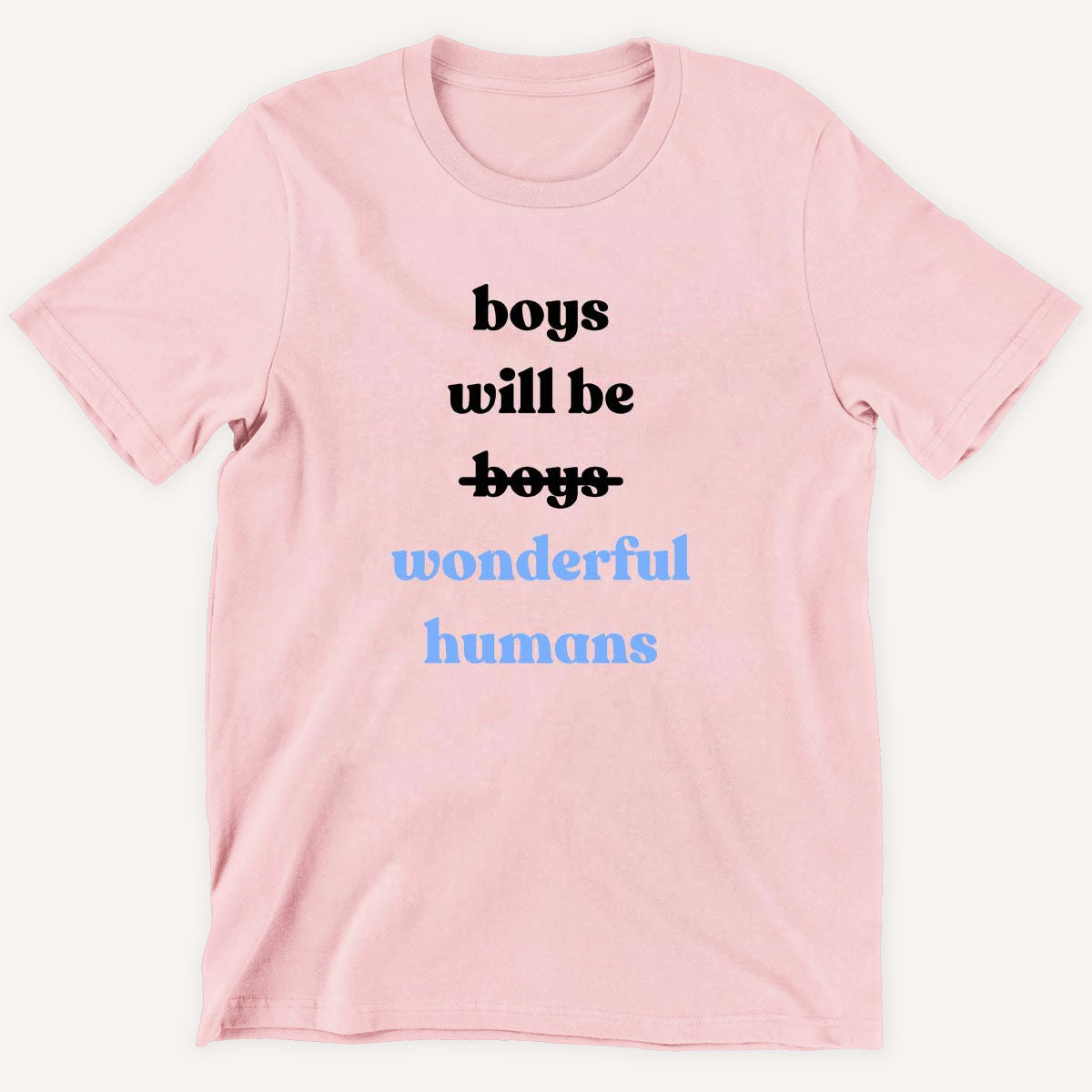 Boys Will Be Wonderful Humans Kids T-Shirt (Unisex)-Feminist Apparel, Feminist Clothing, Feminist Kids T Shirt, MiniCreator-The Spark Company