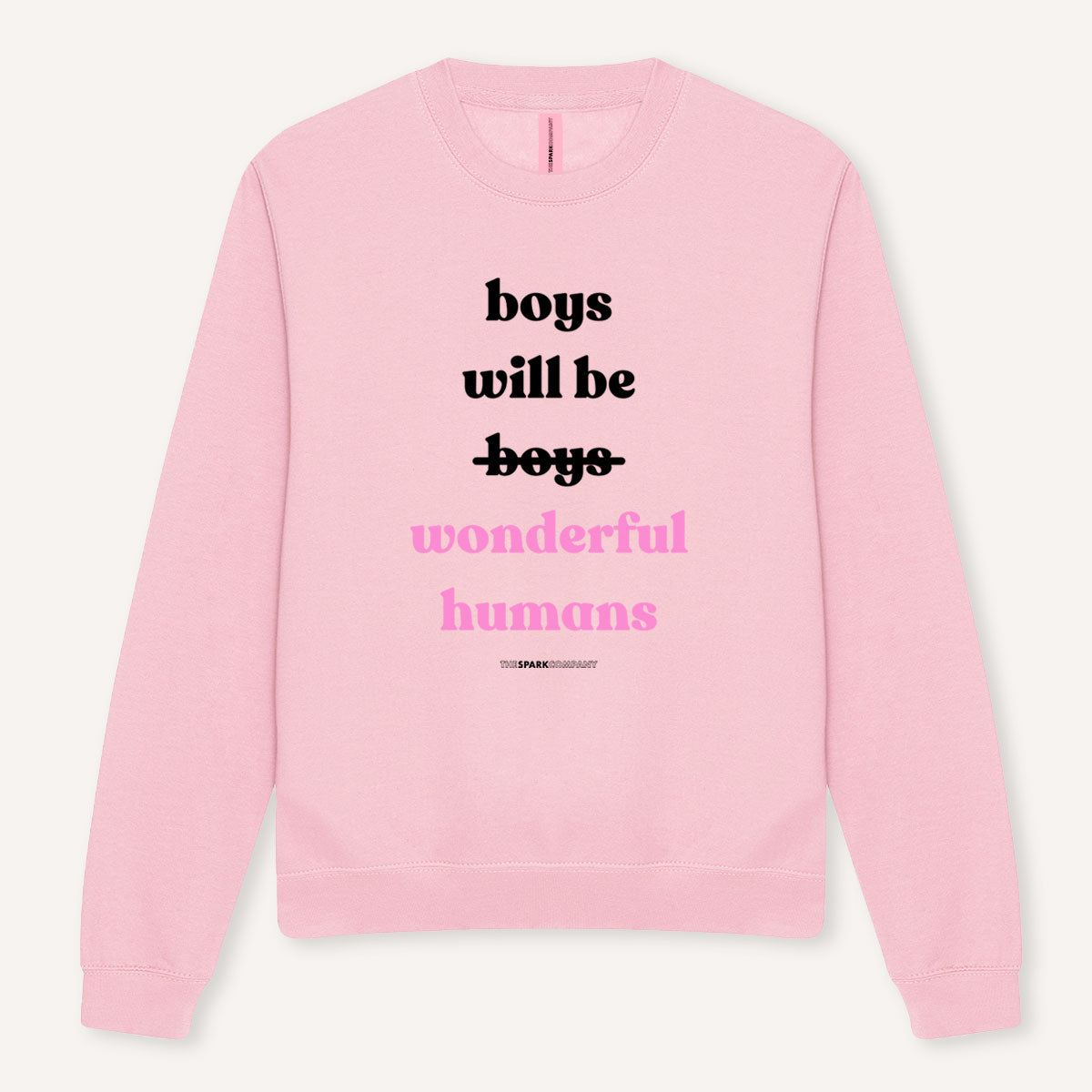 Boys Will Be Wonderful Humans Sweatshirt-Feminist Apparel, Feminist Clothing, Feminist Sweatshirt, JH030-The Spark Company