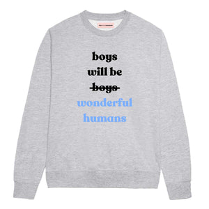Boys Will Be Wonderful Humans Sweatshirt-Feminist Apparel, Feminist Clothing, Feminist Sweatshirt, JH030-The Spark Company