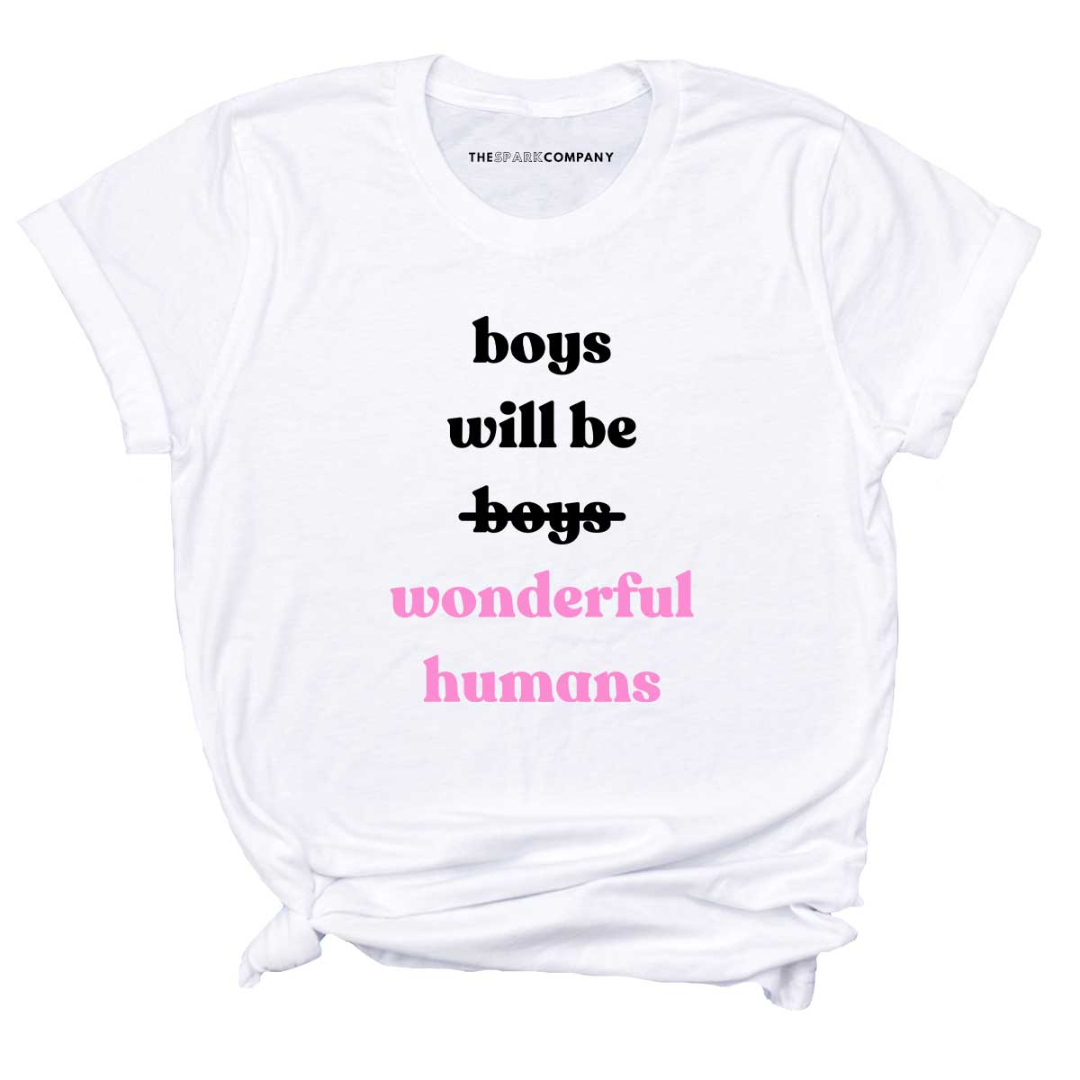 Boys Will Be Wonderful Humans T-Shirt-Feminist Apparel, Feminist Clothing, Feminist T Shirt, BC3001-The Spark Company