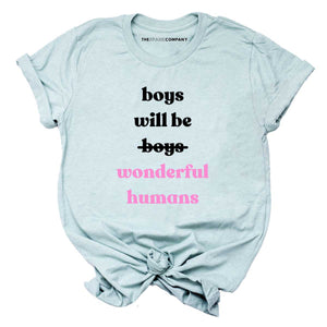 Boys Will Be Wonderful Humans T-Shirt-Feminist Apparel, Feminist Clothing, Feminist T Shirt, BC3001-The Spark Company