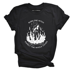 Burn One Witch Expect The Whole Coven T-Shirt-Feminist Apparel, Feminist Clothing, Feminist T Shirt, BC3001-The Spark Company