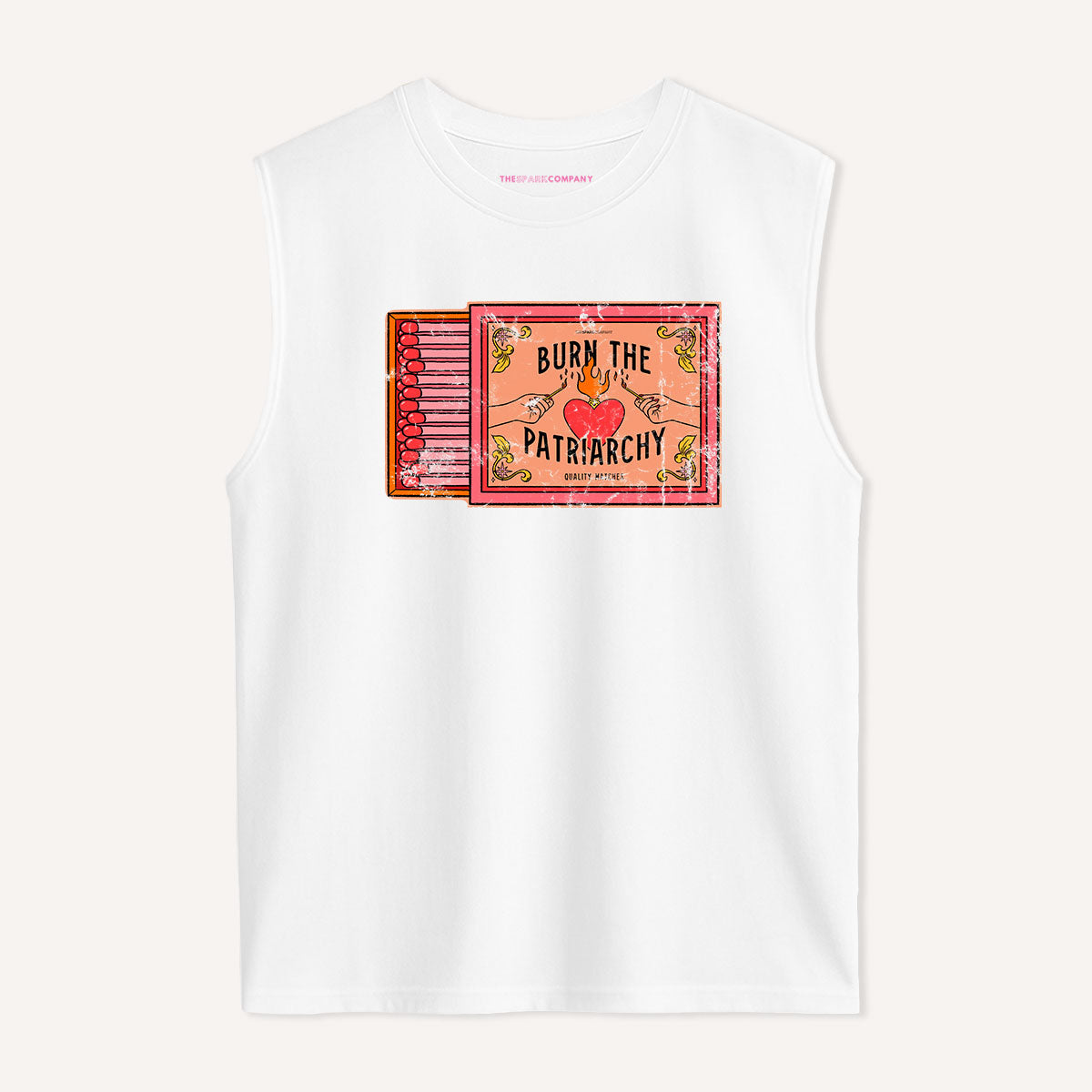 Burn The Patriarchy Sleeveless T-Shirt-Feminist Apparel, Feminist Clothing, Feminist Sleeveless T Shirt, EP01S-The Spark Company