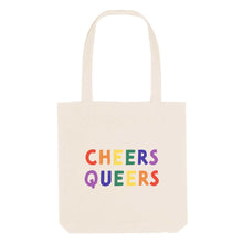 Load image into Gallery viewer, Cheers Queers Strong As Hell Tote Bag-LGBT Apparel, LGBT Gift, LGBT Tote Bag-The Spark Company