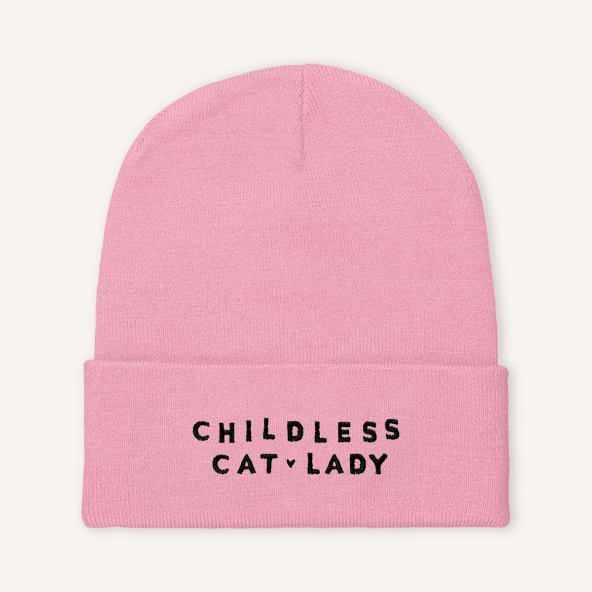 Childless Cat Lady Embroidered Beanie Hat-Feminist Apparel, Feminist Gift, Feminist Cuffed Beanie Hat, BB45-The Spark Company