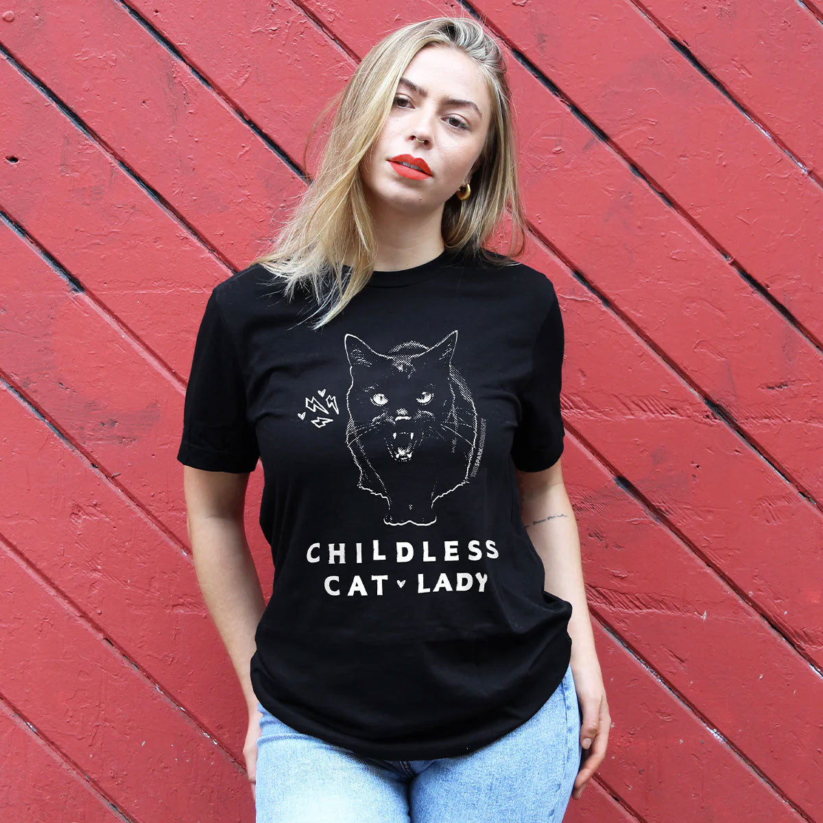 Childless Cat Lady T-Shirt-Feminist Apparel, Feminist Clothing, Feminist T Shirt, BC3001-The Spark Company