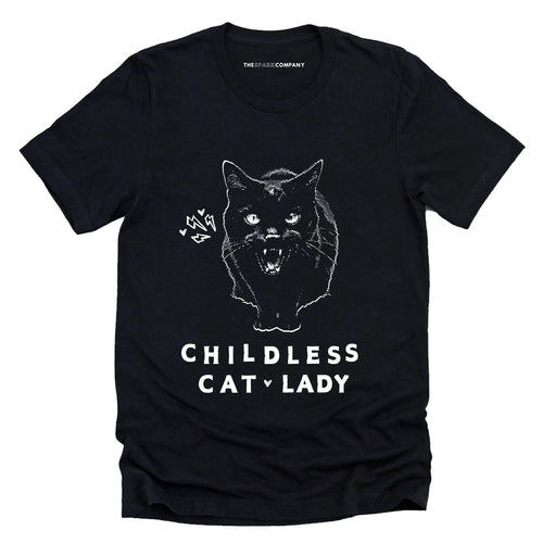 Childless Cat Lady T-Shirt-Feminist Apparel, Feminist Clothing, Feminist T Shirt, BC3001-The Spark Company