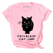 Load image into Gallery viewer, Childless Cat Lady T-Shirt-Feminist Apparel, Feminist Clothing, Feminist T Shirt, BC3001-The Spark Company