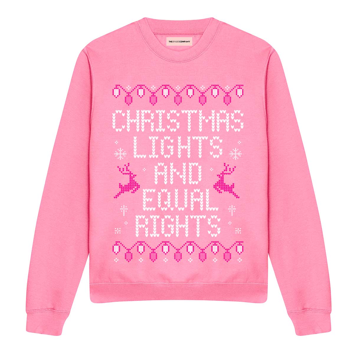 Christmas Lights And Equal Rights Ugly Christmas Jumper-Feminist Apparel, Feminist Clothing, Feminist Sweatshirt, JH030-The Spark Company