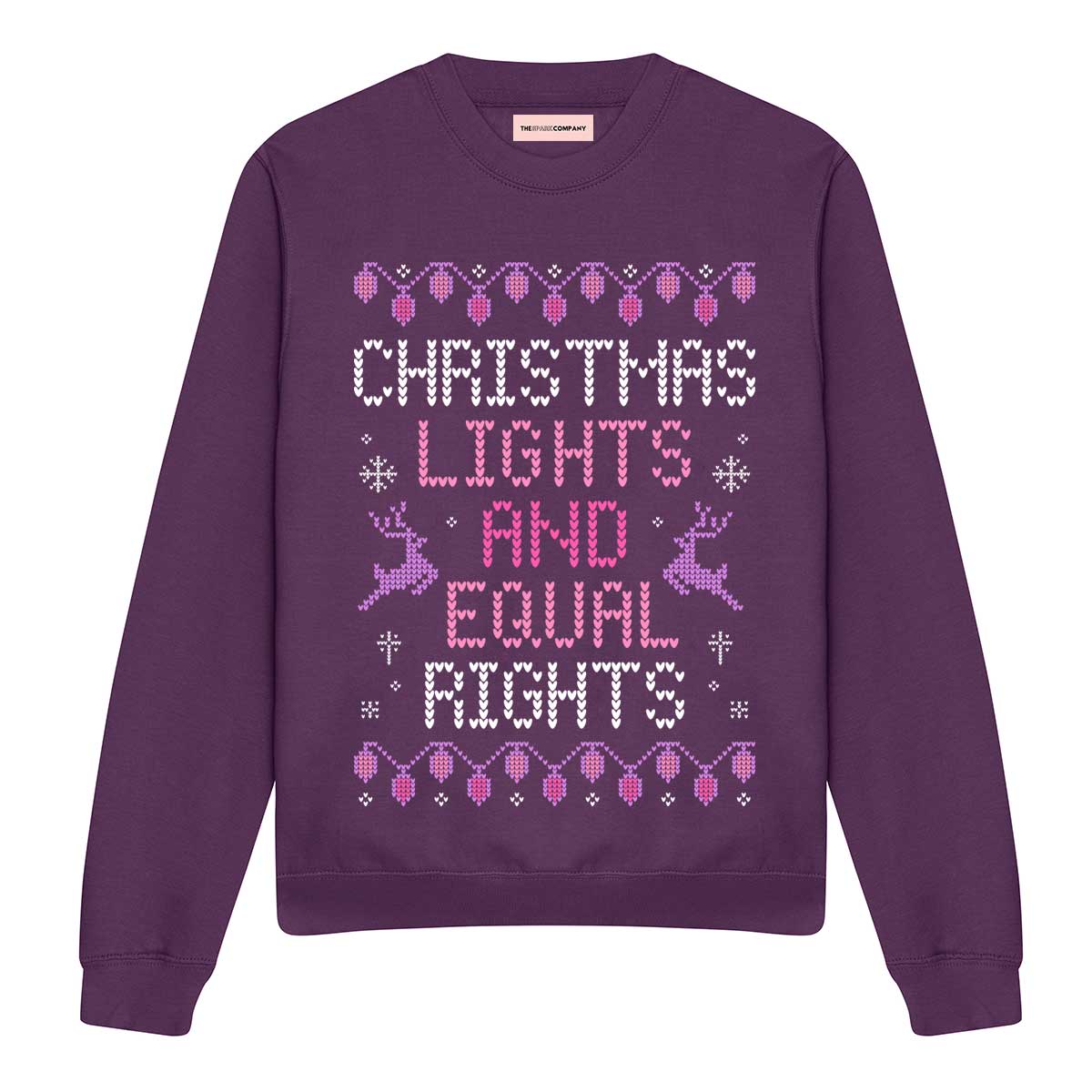 Christmas Lights And Equal Rights Ugly Christmas Jumper-Feminist Apparel, Feminist Clothing, Feminist Sweatshirt, JH030-The Spark Company
