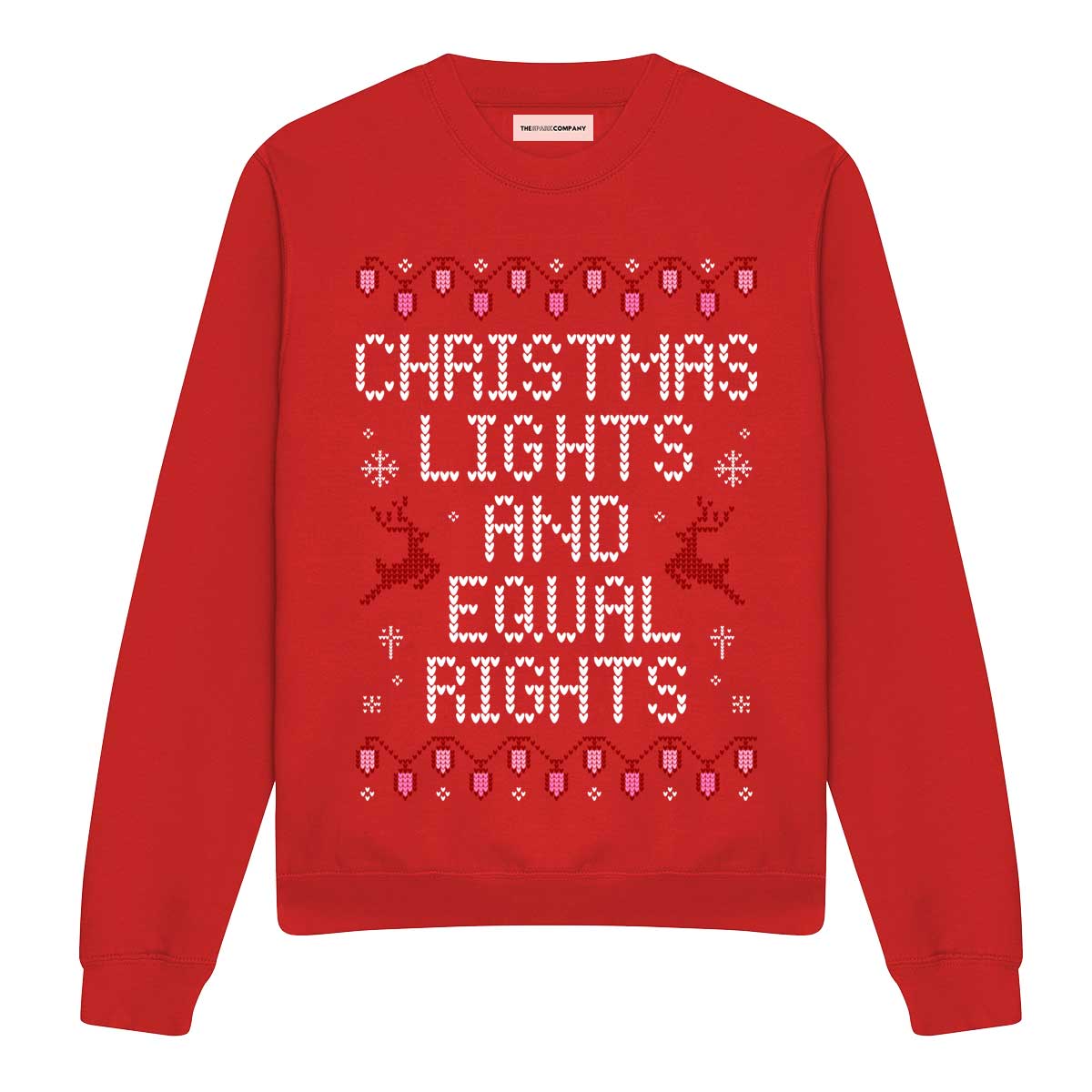 Christmas Lights And Equal Rights Ugly Christmas Jumper-Feminist Apparel, Feminist Clothing, Feminist Sweatshirt, JH030-The Spark Company
