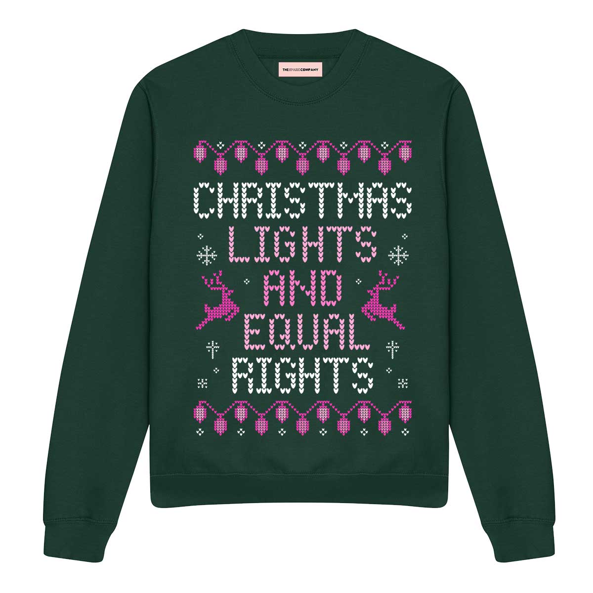 Christmas Lights And Equal Rights Ugly Christmas Jumper-Feminist Apparel, Feminist Clothing, Feminist Sweatshirt, JH030-The Spark Company