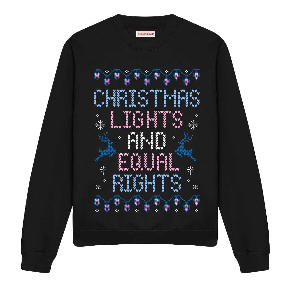 Christmas Lights And Equal Rights Ugly Christmas Jumper-Feminist Apparel, Feminist Clothing, Feminist Sweatshirt, JH030-The Spark Company