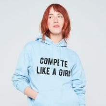 Load image into Gallery viewer, Compete Like A Girl Hoodie-Feminist Apparel, Feminist Clothing, Feminist Hoodie, JH001-The Spark Company