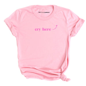 Cry Here T-Shirt-Feminist Apparel, Feminist Clothing, Feminist T Shirt, BC3001-The Spark Company